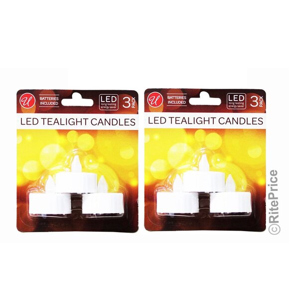 6 PCS Battery Operated LED Flameless Tea Light Candles Long Lasting (2 Pack) - Picture 2 of 8